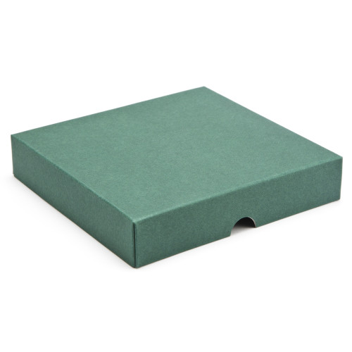 ElegantÂ Texture-Embossed Matt FinishÂ 16 Choc Square Wibalin Gift Box LidÂ Only 159mm x 148mm x 32mm in Green