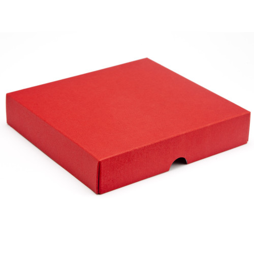 ElegantÂ Texture-Embossed Matt FinishÂ 16 Choc Square Wibalin Gift Box LidÂ Only 159mm x 148mm x 32mm in Red