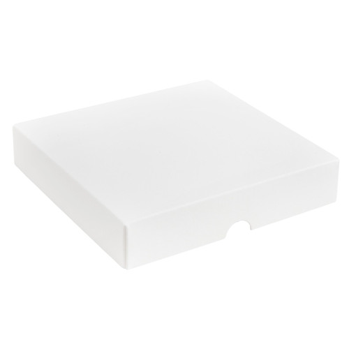 ElegantÂ Texture-Embossed Matt FinishÂ 16 Choc Square Wibalin Gift Box LidÂ Only 159mm x 148mm x 32mm in White