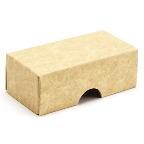 Biodegradable Fold-Up 2 Chocolate Box Lid Only 78mm x 41mm x 32mm in Natural Kraft