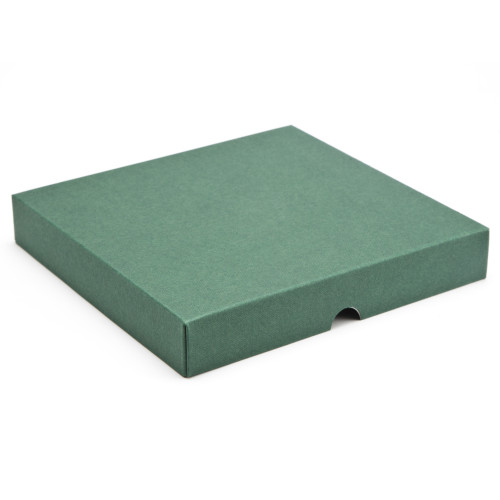 ElegantÂ Texture-Embossed Matt Finish 25 Choc Square Wibalin Gift Box LidÂ Only 198mm x 183mm x 32mm in Green
