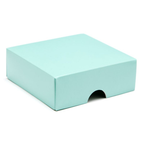 Fold-Up 4 Chocolate Box Lid Only 78mm x 82mm x 32mm in Aqua