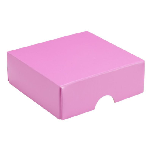 Fold-Up 4 Chocolate Box Lid Only 78mm x 82mm x 32mm inÂ Electric Pink