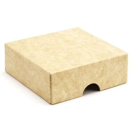 Biodegradable - Fold-Up 4 Chocolate Box Lid Only 78mm x 82mm x 32mm in Natural Kraft