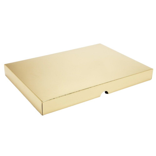 Fold-Up 48 Chocolate Box Lid Only 312mm x 217mm x 32mm in Bright Gold