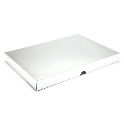 Fold-Up 48 Chocolate Box Lid Only 312mm x 217mm x 32mm in Bright Silver