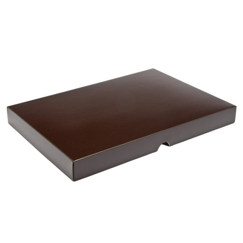 Fold-Up 48 Chocolate Box Lid Only 312mm x 217mm x 32mm in Chocolate Brown