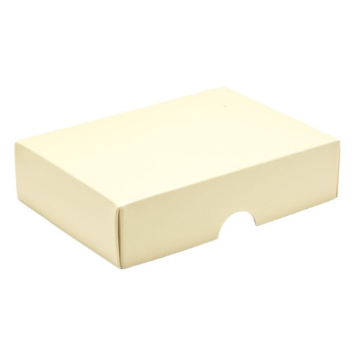 Biodegradable Fold-Up 6 Chocolate Box Lid Only 112mm x 82mm x 32mm in Cream