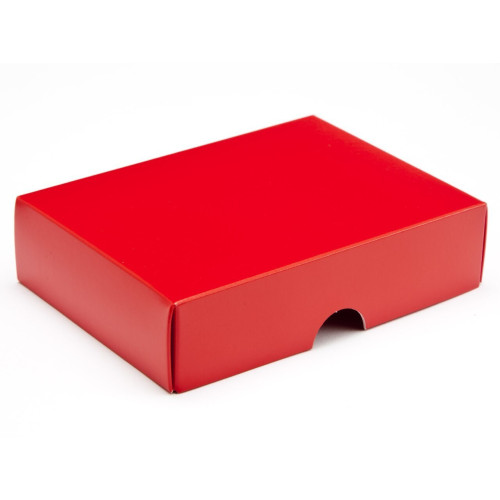 Biodegradable Fold-Up 6 Chocolate Box Lid Only 112mm x 82mm x 32mm in Red