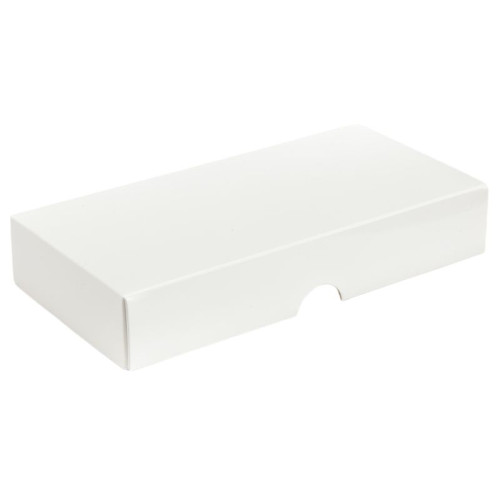 Biodegradable Fold-Up 8 Chocolate Box Lid Only 159mm x 78mm x 32mm in White