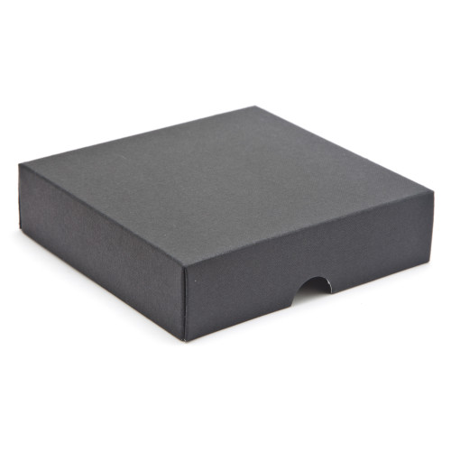 Elegant&Acirc;&nbsp;Texture-Embossed Matt Finish 9 Choc Square Wibalin Gift Box Lid&Acirc;&nbsp;Only 120mm x 112mm x 32mm in Black