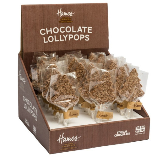 Hames - Milk Chocolate Christmas Tree Lollipop Covered with Milk Chocolate Flake Decoration
