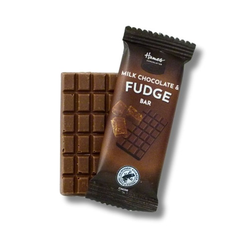 Hames Munch Bar - Milk Chocolate Coated Fudge RA MB Cocoa & 100 % Recyclable