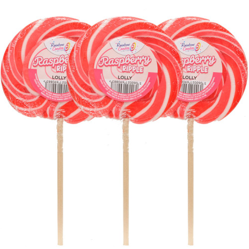 Rock Wheel Lollipop - Raspberry Ripple x Outer of 12