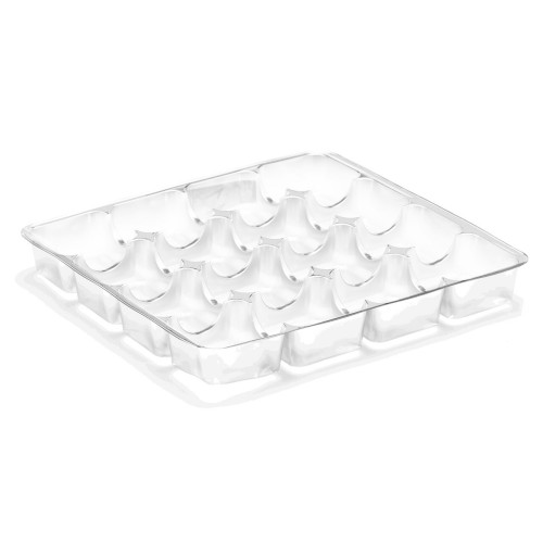 Clear 16 Cav Square Insert Tray (4 rows of 4 config) for Square Wibalin Box 159mm x 148mm
