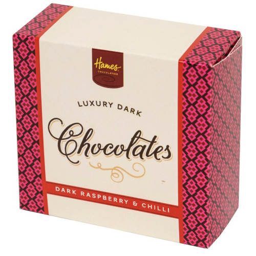 Hames - Luxury Box of 4 Dark Raspberry And Chilli Chocolate Truffles