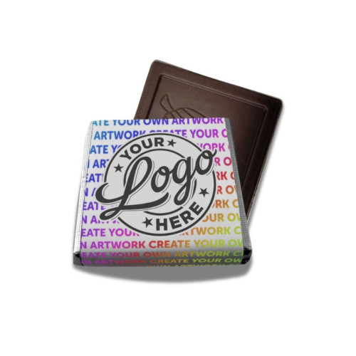 Promotional - Dark Chocolate Neapolitan Wrapped in Silver Foil Finished with a Full Colour Printed Wrapper