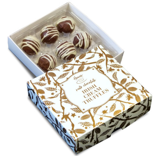 Hames Bronze Range - 9 Irish Cream Flavour Truffles Presented in a Stunning White Box with a Foil Print x Outer of 10