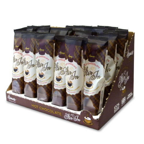 Hames - Stir In Hot Chocolate 35g Milk Chocolate with Caramel Flavour Chocolate RA MB