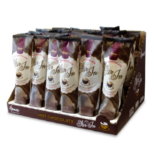 Hames - 100% Recyclable Flow Wrapped Milk Hot Chocolate Stirrer 35g RA MB
