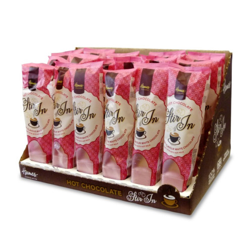 Hames - Stir In Hot Chocolate 35g White Chocolate with Strawberry Flavour RA MB