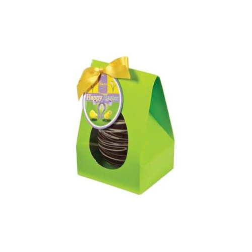 Hames Boxed Easter Egg - Dark 53% Chocolate Egg Decorated with a White Chocolate Finished with a Happy Easter Swing Tag & Twist Tie Bow 100g x Outer of 6