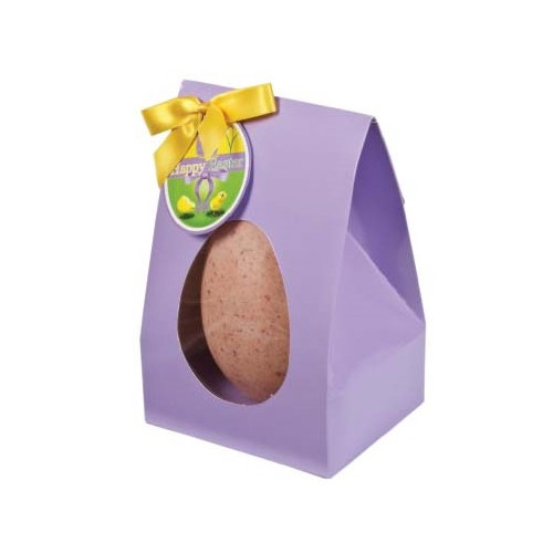 Hames Boxed Easter Egg - White Chocolate Egg With Raspberry Flavouring Finished with a Happy Easter Swing Tag & Twist Tie Bow 200g x Outer of 6