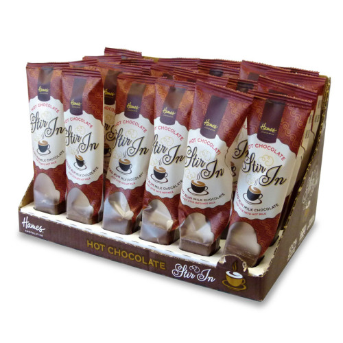 Hames - Stir In Hot Chocolate 35g Milk Chocolate with Spiced Rum Flavour RA MB x Outer of 24