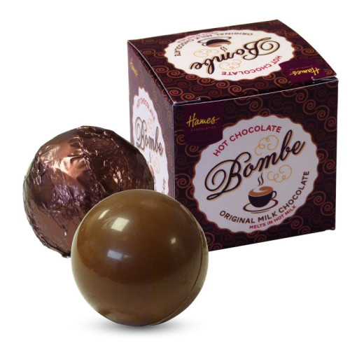Hames Pack of 2Â Hot Chocolate Bombes - Milk Chocolate & a Dark Chocolate Rainforest Alliance MB Cocoa