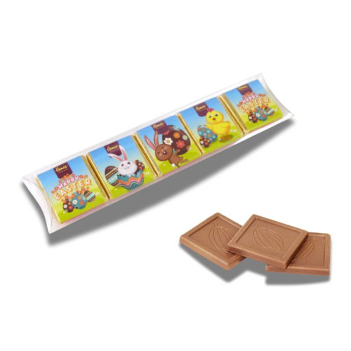 Hames - Happy Easter 5 Milk Chocolate Neapolitans Presented in a Clear PVC Sleeve Wrapped in Gold Foil Finished with Cute Easter Wrapper Designs