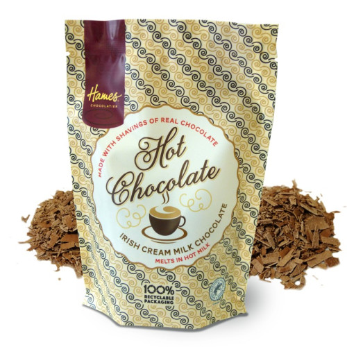 Hames - Hot Chocolate Milk Shavings With Irish Cream Flavouring RA MB Cocoa & 100% Recyclable Pouch 115g