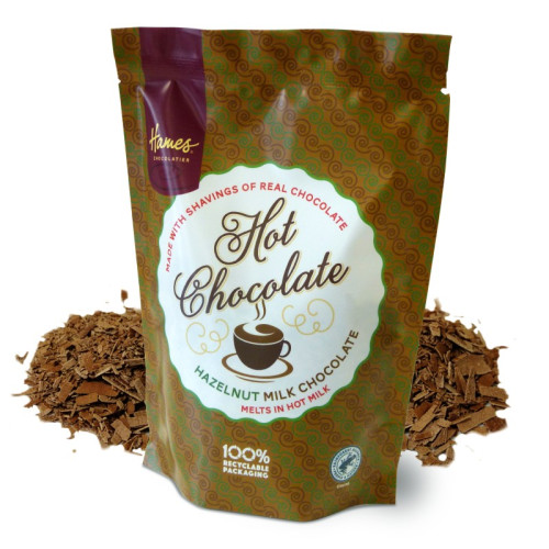 Hames - Hot Chocolate Milk Shavings With Hazelnut Flavouring RA MB Cocoa & 100% Recyclable Pouch 115g