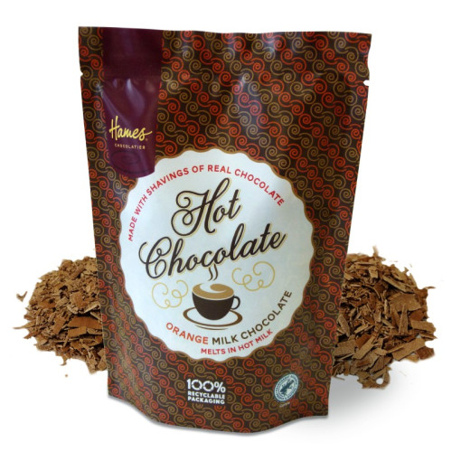 Hames - Hot Chocolate Milk Shavings With Orange Flavouring RA MB Cocoa & 100% Recyclable Pouch 115g