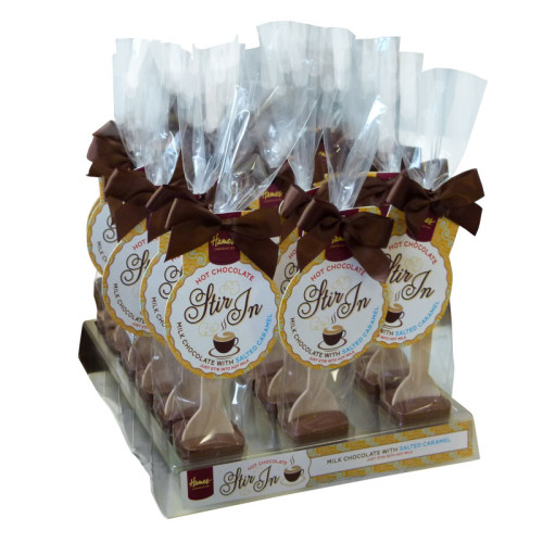 Wholesale pack of salted caramel hot chocolate spoons 