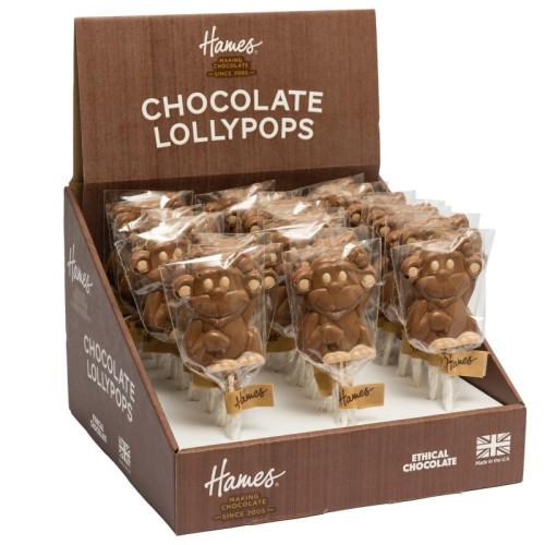 Hames - Milk Chocolate Cheeky Monkey Lollipop with White Chocolate Decoration
