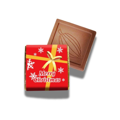 Milk Neapolitan Foiled in Gold Finished with Merry Christmas Red, Gold and White Design