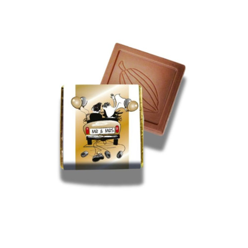 Milk Chocolate Neapolitan - Foiled in Gold Finished With A White Wrapper & Gold Theme "Mr & Mrs" 400 Per Box