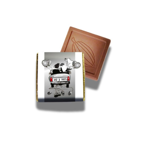 Milk Chocolate Neapolitan - Foiled in Silver Finished With A White Wrapper & Silver Theme "Mr & Mrs" 400 Per Box