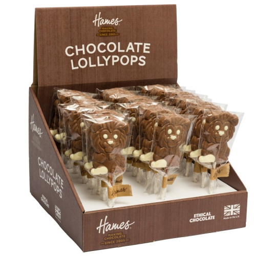 Hames - Milk Chocolate Proud Lion Lollipop with White Chocolate Decoration