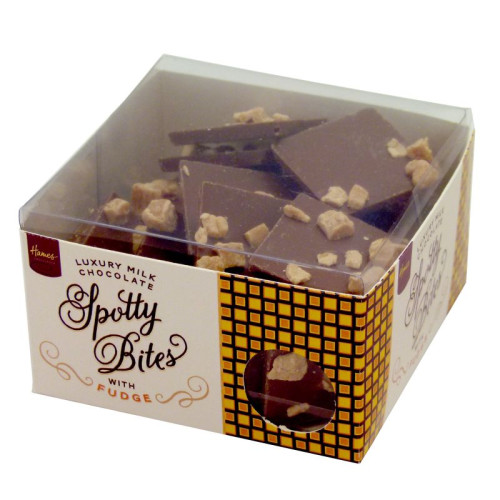 Hames - Spotty Bites Luxury Milk Chocolate Topped with Fudge Inclusions 170g x Outer of 12