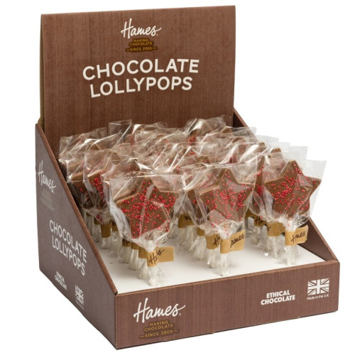 Hames - Milk Chocolate Star Lollipop Decorated with Red Sprinkles