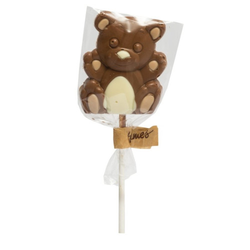 Hames - Milk Chocolate Teddy Bear Lollipop with White Chocolate Decoration