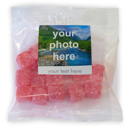 Heritage & Souvenir Gifts - Euro Slot Hang Bag Finished with a White Label with a Photograph & Text of your Choice - Cola Cubes 100g