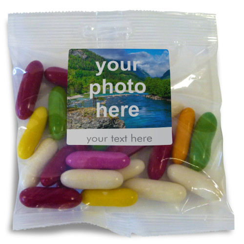 Heritage & Souvenir Gifts - Euro Slot Hang Bag Finished with a White Label with a Photograph & Text of your Choice - Torpedoes 100g