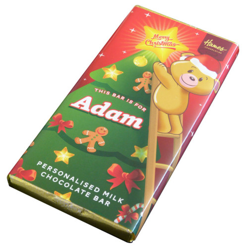 Sentiment - Xmas Personal 60g Milk Chocolate Name Bar - Adam