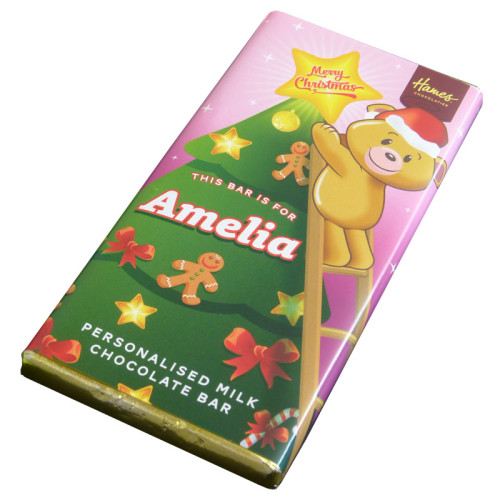 Sentiment - Xmas Personal 60g Milk Chocolate Name Bar - Amelia