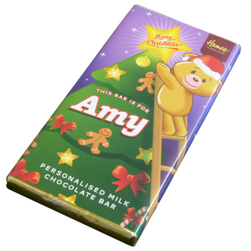 Sentiment - Xmas Personal 80g Milk Chocolate Name Bar - Amy