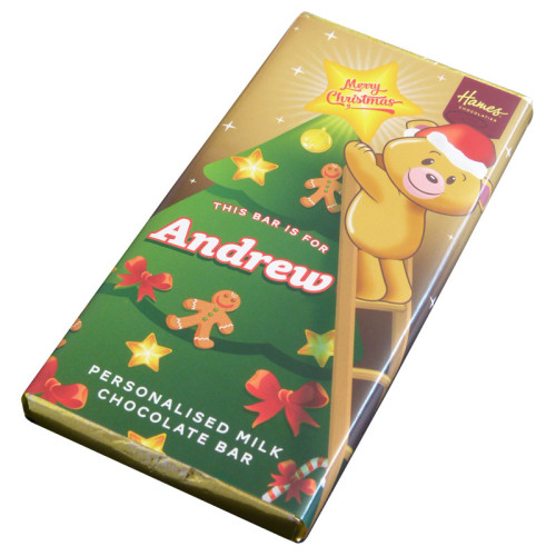 Sentiment - Xmas Personal 60g Milk Chocolate Name Bar - Andrew