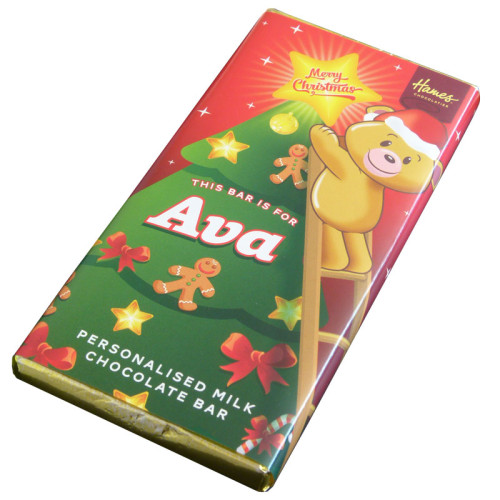 Sentiment - Xmas Personal 80g Milk Chocolate Name Bar - Ava