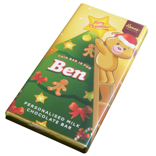 Sentiment - Xmas Personal 60g Milk Chocolate Name Bar - Ben